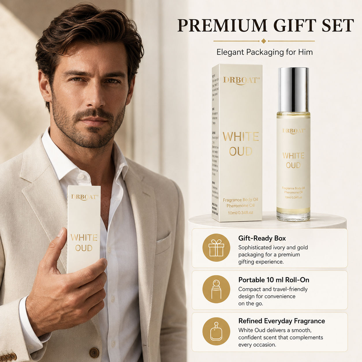 Perfume Alcohol Fragrance - Óleo de perfume roll-on para homens,